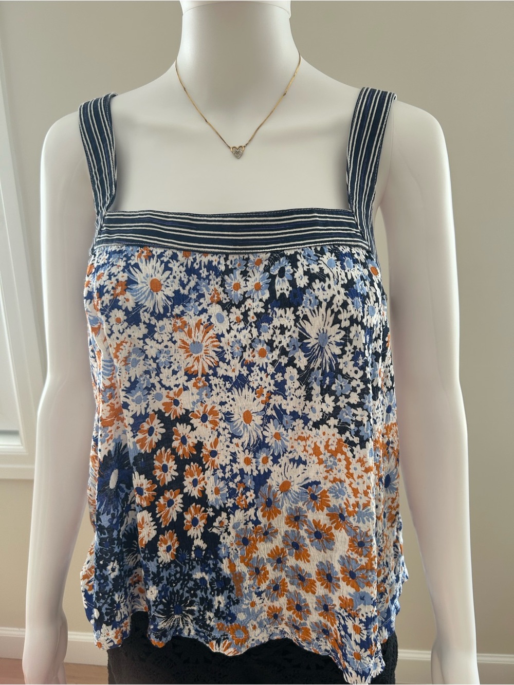 Anthropologie Maeve White & Orange Floral Square-Neck Top
Excellent Condition